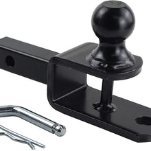 TOPTOW 3 in 1 ATV/UTV Towing Hitch Receiver 64032 Ball Mount Adapter with 1 7/8 inch Ball, Fit for 1-1/4 inch Receiver
