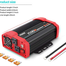 NDDI 1000W Car Power Inverter 12V DC to 110V AC Converter with Dual AC Outlets and 3.1A Quick Charging USB Port Car Adapter