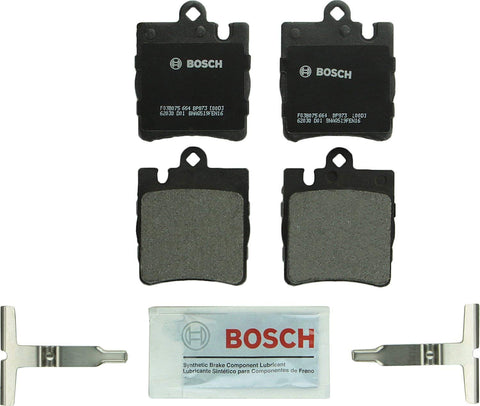 Bosch BP873 QuietCast Premium Semi-Metallic Disc Brake Pad Set For Select Mercedes-Benz C230, C240, C280, C32 AMG, C320, C350, CLK280, CLK320, CLK350, SLK350; Rear