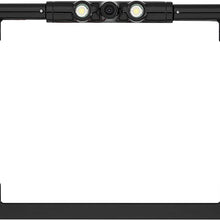 BOYO VISION Ultra-Slim Full-Frame License-Plate Camera with LED Lights and Trajectory Parking Lines (Black), One Size