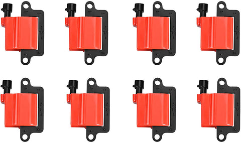 ENA Square Direct Ignition Coil Set of 8 Compatible with 2003-2007 Hummer H2 2002-2006 Cadillac Escalade 2000-2006 GMC Yukon