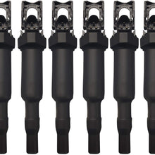 Ignition Coil Pack Set of 6 Compatible with BMW 325Ci 328i 330Ci 335i 525i 528i 530i 535i 545i 745Li X3 X5 M5 M6 Z4 Mini Cooper Replace Part Number 0221504470 UF592 (Black)