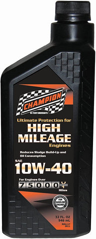 Champion Brands 4030H High Mileage 10W-40 Motor Oil - 1 Quart Bottle