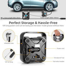 WindGallop Portable Air Compressor Tire Inflator Air Pump for Car Tires DC 12V Tire Pump with Gauge Valve Adaptors LED Light for Automobiles Bike Motorbike Basketball Inflatables (Silver)