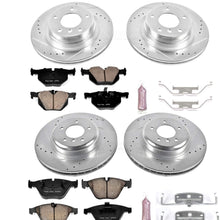Power Stop K6059 Front & Rear Brake Kit with Drilled/Slotted Brake Rotors and Z23 Evolution Ceramic Brake Pads