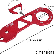 EIOUMAX Rear Tow Towing Hook for Universal Car Auto Trailer Ring Aluminum Racing Trailer Hook Red