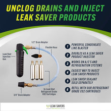 Leak Shot HVAC (by Leak Saver) - Professional Condensate Line Blaster and Leak Saver Leak Sealant Injector for Air Conditioning and Refrigeration Systems