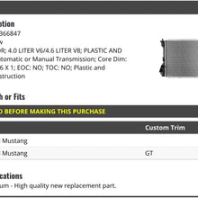 Radiator - Compatible with 2005-2010 Ford Mustang 4.0L V6L, 4.6L V8
