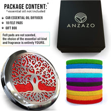 Car Essential Oil Diffuser - 1.5" Magnetic Locket Set with Air Vent Clip - Best for Aromatherapy - Fragrance Air Freshener, Scents Diffusers - Jewelry for Car, Tree of Life