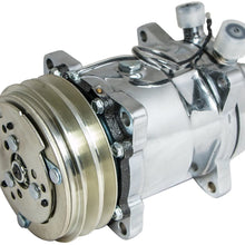 Top Street Performance HC5003C A/C Compressor with Silver Clutch (Chromed V-Belt Sanden 508 R134A Type)