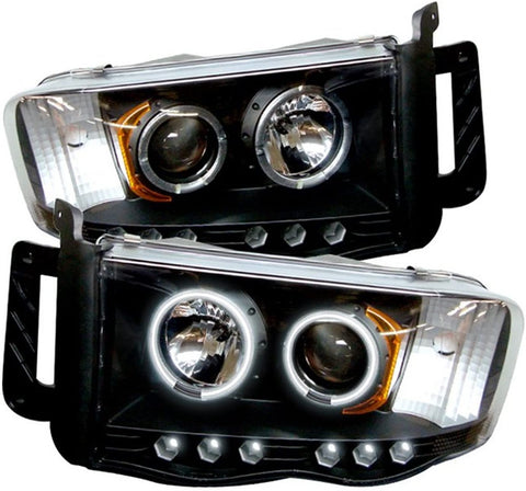 Spyder 5078797 Dodge Ram 1500 02-05 / Ram 2500/3500 03-05 Projector Headlights - CCFL Halo - LED (Replaceable LEDs) - Black Smoke - High H1 (Included) - Low H1 (Included)