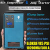 Jump Starter with air Compressor & Mobile Power Support Automatic Cordless Tire Inflator Portable Air Compressor, Easy to Read Digital Pressure Gauge, 10200MA Capacity 500A Peak Current car Battery