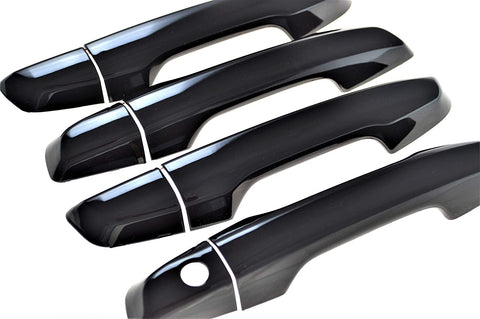 Black Horse Off Road BH-DH6276BLK Gloss Black ABS 8 Pieces Tape-On Exterior Door Handle Cover Trims