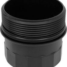 X AUTOHAUX Black Oil Filter Cap Cover 11427521353 Replacement for BMW E60 E63 E64 E65 E66 E53 E70 X5