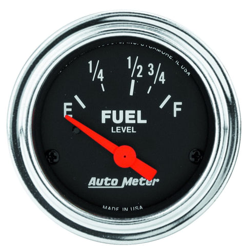 AUTO METER 2518 Traditional Chrome Electric Fuel Level Gauge
