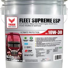 Triax Fleet Supreme ESP 10W-30 Ultimate Full Synthetic - Friction Modified - API CK-4 | Heavy Duty Diesel Engine Oil with Moly | Performance Boosted | Superb Powerstroke Performance (5 GAL Pail)