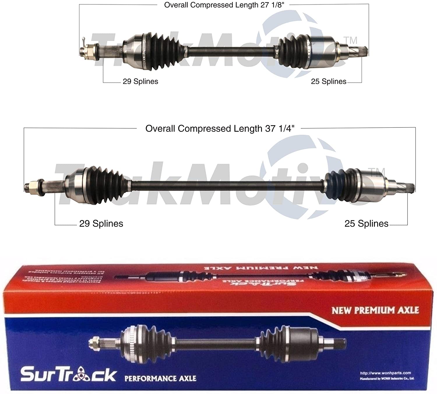 SurTrack Pair Set of 2 Front CV Axle Shafts For Nissan Sentra 1.8L Automatic CVT