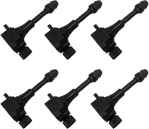 MYSMOT Pack of 6 Ignition Coils Compatible with 02-04 Infiniti I35/02-03 QX4, 02-06 Nissan Altima/05-13 Frontier/02-08 Maxima/03-07 Murano/12-13 NV 1500/02-04 Pathfinder/04-09 Quest/05-13 Xterra