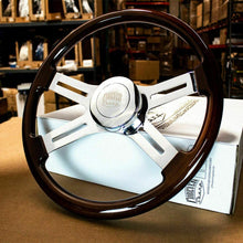 18" Dark Wood Steering Wheel Chrome Dual Spoke Kenworth Peterbilt Hub Included