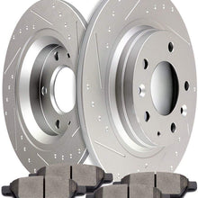 Scitoo Brake Kits, Rear Slotted Brake Discs Rotors and Ceramic Disc Brake Pads Brakes Kit fit 2006-2012 Mazda 6,2006-2010 Mercury Milan,2006-2009 Ford Fusion,2007-2009 Lincoln MKZ Compatible ATD1161C