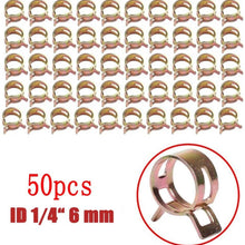 50pcs 1/4" 6mm Spring Clip Fuel Oil Line Silicone Vacuum Hose Clamp Spring Clips accessories