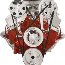 NEW BILLET SPECIALTIES SBC POLISHED ALTERNATOR & A/C COMPRESSOR BRACKETS, TOP MOUNT, FOR SMALL BLOCK CHEVY SHORT WATER PUMP