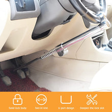 Universal Car Anti-Theft Lock Steering Wheel Brake Lock Double Protection Car Clutch Pedal Lock for Car SUV, Adjustable Length 3 Keys
