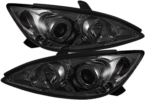 Spyder 5064325 Toyota Camry 02-06 Projector Headlights - LED Halo - LED (Replaceable LEDs) - Smoke - High H1 (Included) - Low H1 (Included)