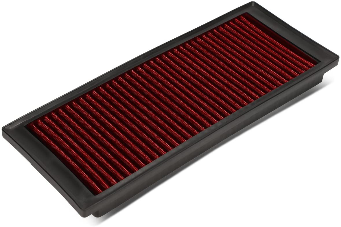 Reuseable Washable High Flow Drop-In Air Filter Replacement for 1K0129620, Red (Red)