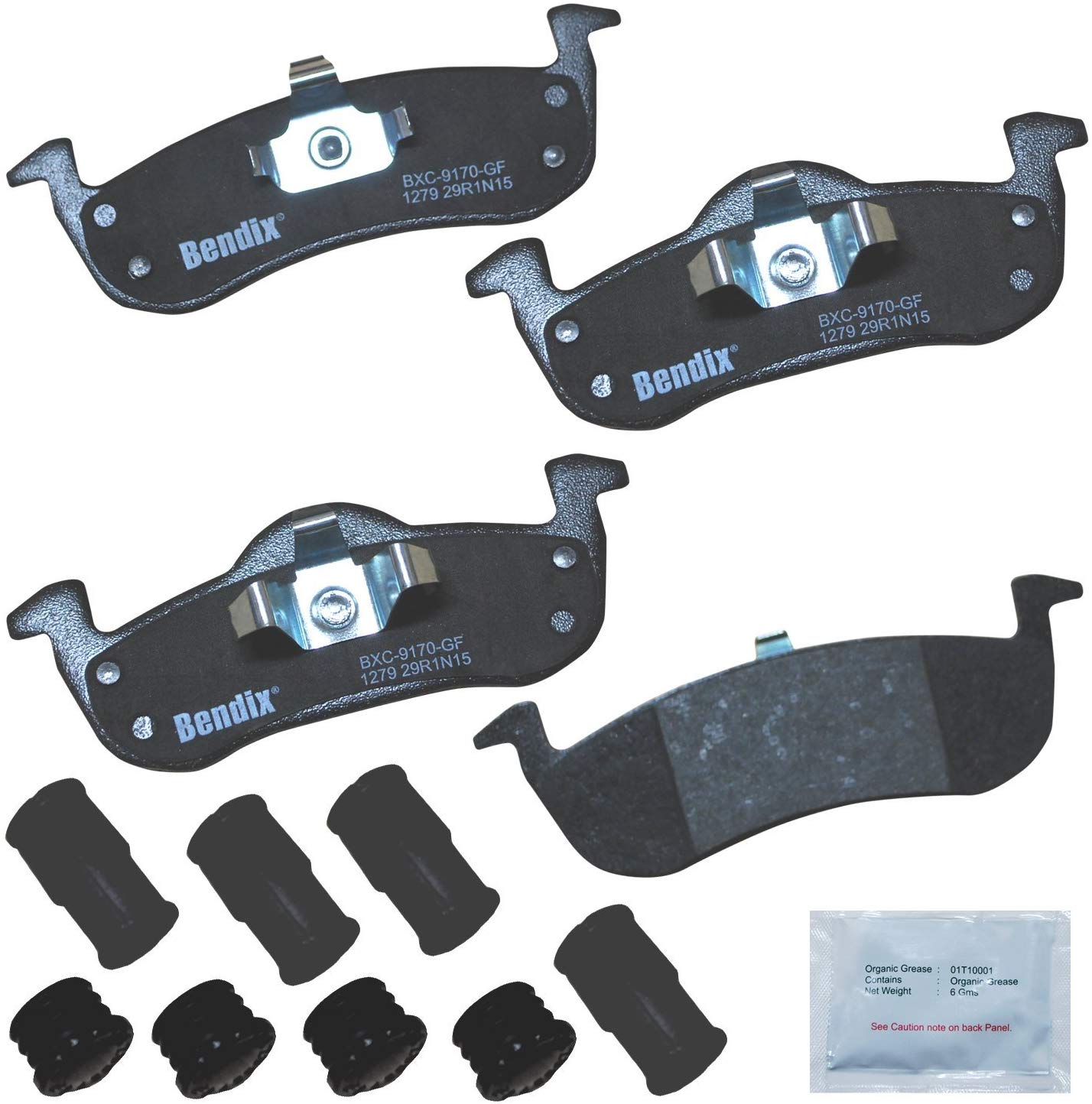 Bendix Premium Copper Free CFC1279 Premium Copper Free Ceramic Brake Pad (with Installation Hardware Rear)