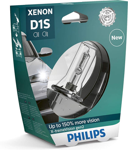 Philips X-tremeVision +150% Xenon Headlight Bulb D1S Gen2 85415XV2S1