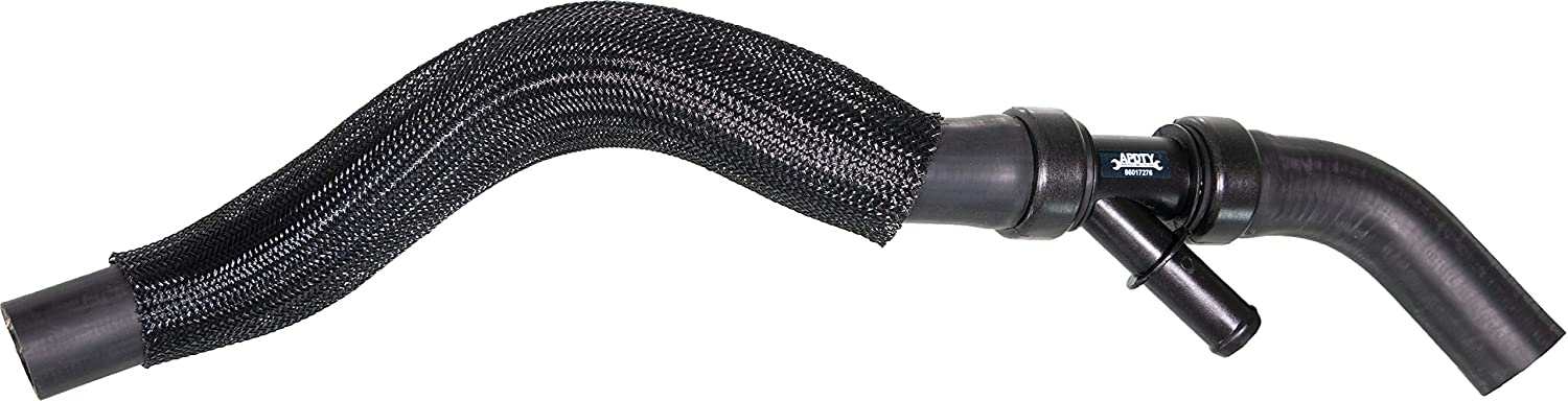 APDTY 141309 Engine Radiator Coolant Reservoir Overflow Degas Bottle Rubber Hose w/Plastic Y-Pipe Nipple Fits 2005-2007 Ford F250 F350 F450 F550 w/ 6.0L Diesel (Replaces KM4848, 5C3Z-8075-CA)