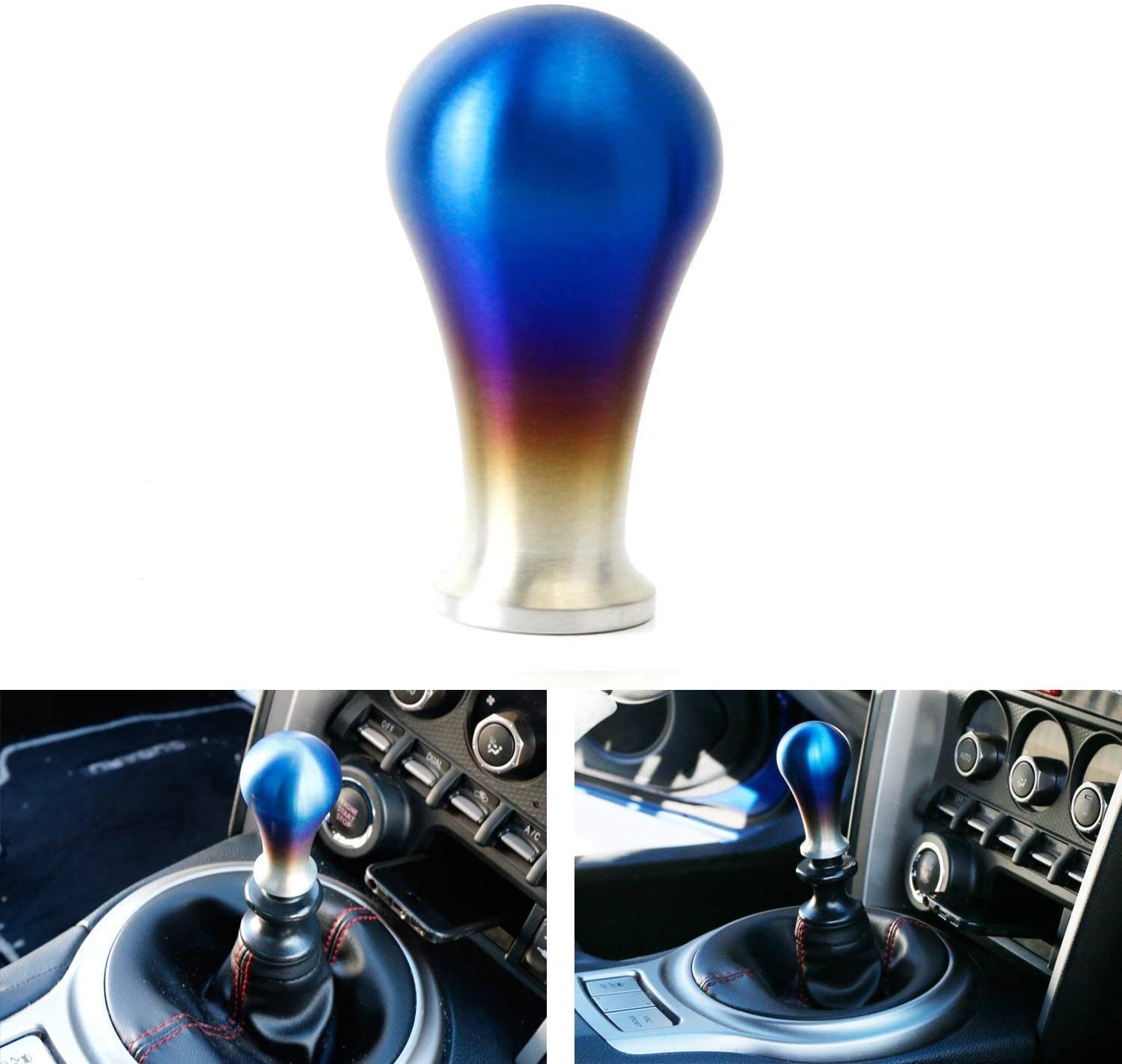 iJDMTOY JDM Burnt Titanium Finish Universal Fit Tear Drop Shift Knob, Compatible With Most Car 6-Speed, 5-Speed, 4-Speed Manual or Automatic, etc