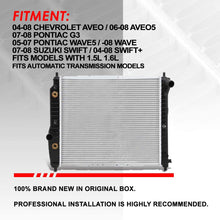 2774 OE Style Aluminum Core Cooling Radiator Replacement for Aveo5 Pontiac Wave5 G3 Suzuki Swift+ 1.5L 1.6L AT 04-08