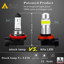 Alla Lighting 2800lm H10 9145 LED Lights Bulbs 8000K Ice Blue Xtreme Super Bright Fog Light COB-72 PY20D 9140 9155 9040 9045 Replacement