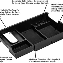 lebogner Center Console Half Storage Tray Organizer Compatible with Toyota Tundra, Armrest Console Secondary Accessories Box with 3 Compartments and 1 Coin Holder, (2014-2020 All Models)