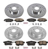 Power Stop K5934 Front & Rear Brake Kit with Drilled/Slotted Brake Rotors and Z23 Evolution Ceramic Brake Pads