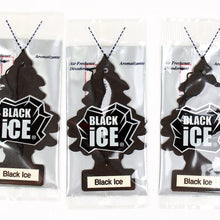 LITTLE TREES Car Air Freshener | Hanging Paper Tree for Home or Car | Black Ice | 10 Pack