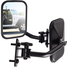 OxGord Side Mirror for Jeep Wrangler (Driver & Passenger Side) Quick Release with Adjustable Arms - Rectangular, Black