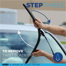 CLIX Wipers Click-on Wiper Blades - Starter Pack - Fits J-Hook, Pinch Tab, 16mm Top Button and 19mm Top Button wiper arms (16", Black)