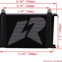Aluminum AN10 Trust Engine Oil cooler + Mounting Bracket Kit (15Row, Black)