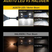 AUXITO H11 H8 H9 LED Headlight Bulb Fanless All-in-one Conversion Kit 9000 Lumens High Low Beam Headlights Fog Lights 6500K Xenon White, Pack of 2