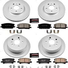 Power Stop CRK4530 Coated Brake Rotor & Ceramic Brake Pads- front & rear