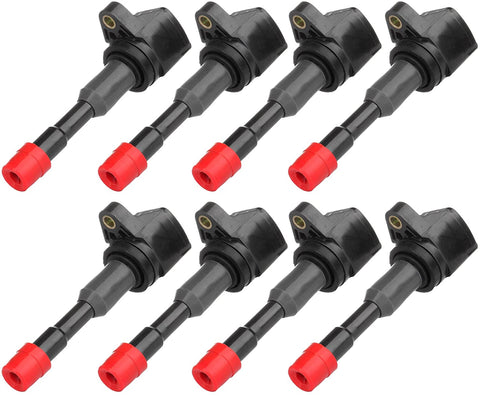 WHEELTECH Ignition Coils Compatible with Honda Civic Hybird 2003-2010 Vehicles Equivalent with Part-numbers: UF374 C1408 (Pack of 8)