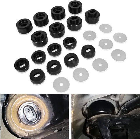 7-141 Body and Cab Mount Bushing Kit Black Fits For 1999-2014 Chevy Silverado | GMC Sierra 2WD/4WD (Set of 24 Pcs)