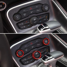 JeCar Audio Air Conditioner Button Trim Cover Aluminum Alloy Knob Cover for Dodge Challenger Charger 2015-2019, Red
