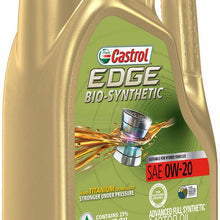 Castrol 03585 EDGE Bio-Synthetic 0W-20 Advanced Full Synthetic Motor Oil, 5 quart, 1 Pack