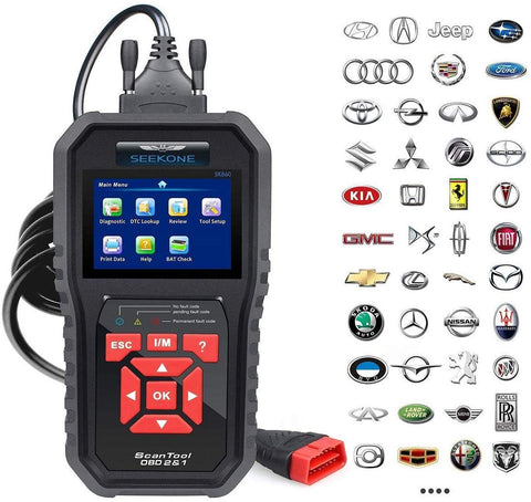 SEEKONE OBD2 Scanner Professional Car OBD II Scanner Auto Diagnostic Fault Code Reader Automotive Check Engine Light Diagnostic EOBD Scan Tool for All OBDII Protocol Cars Since 1996(Enhanced SK860)