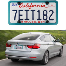 LivTee 4 Holes Stainless Steel License Plate Frames, 2 PCS Car Licence Plate Covers Slim Design with Bolts Washer Caps for US Vehicles, Green