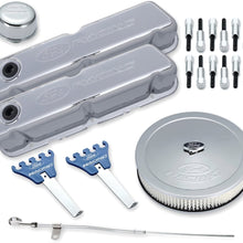 Proform 302-515 Chrome Engine Dress-Up Kit with Embossed Ford Racing Logo for Ford 289-351 Windsor